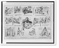 Cartoon depicting scenes in the life of John Morrissey, showing him as a fighter, in jail, as a politician, etc..P. Kramer. Classic, Historic Print