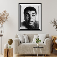 Historic Framed Print, [Muhammad Ali (Cassius Clay), bust portrait, facing front],  17-7/8" x 21-7/8"