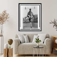Pel&eacute;, full-length portrait, kicking soccer ball in the air, Vintage Wall Art