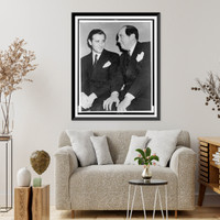 Historic Framed Print, [Bugsy" Siegel (right),  seated with his attorney Jerry Giesler,  in a Los Angeles court]",  17-7/8" x 21-7/8"