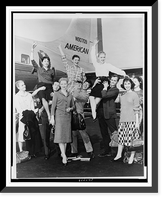 Members of the New York City Ballet Company pose for the photographer at La Guardia airport before boarding an American Airlines flite sic to Chicago Classic, Historic Print