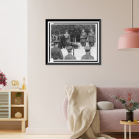 Historic Framed Print, [Marie, Queen of Romania, laying wreath on Tomb of the Unknown Soldier, Arlington cemetery],  17-7/8" x 21-7/8"