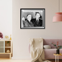 Lyndon Baines Johnson (right) putting his arm around J. Edgar Hoover, Historic Reproduction