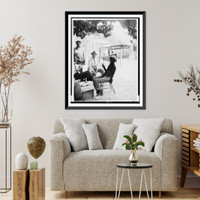 Uncle Billy McCrea (right), with John A. Lomax (center), and friends, at Billy's home in Jasper, Texas, Antique Poster