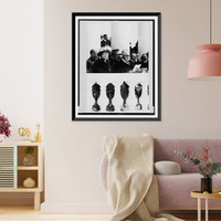Historic Framed Print, [Warren Harding and Mrs. Harding sitting in amphitheater at Arlington National Cemetery during Memorial Day ceremonies],  17-7/8" x 21-7/8"