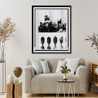 Historic Framed Print, [Warren Harding and Mrs. Harding sitting in amphitheater at Arlington National Cemetery during Memorial Day ceremonies],  17-7/8" x 21-7/8"