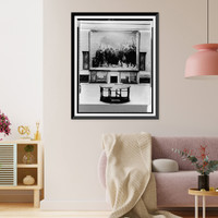Landing of the fathers, a painting by Henry Sargent, hanging in Pilgrim Hall, Plymouth, Mass. Classic, Antique Wall Art