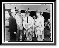 Adm. Chester W. Nimitz (center) with two other officers and Secretary of War Robert Patterson (left) Classic, Vintage Print