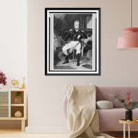 Historic Framed Print, [Thomas Macdonough, full-length portrait, seated, facing right],  17-7/8" x 21-7/8"