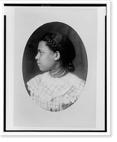 Historic Framed Print, [African American girl with braided hair, head-and-shoulders portrait, facing left],  17-7/8" x 21-7/8"