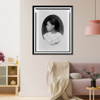 Historic Framed Print, [African American girl with braided hair, head-and-shoulders portrait, facing left],  17-7/8" x 21-7/8"