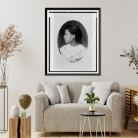 Historic Framed Print, [African American girl with braided hair, head-and-shoulders portrait, facing left],  17-7/8" x 21-7/8"