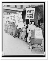 Historic Framed Print, Lincoln Sq residents picket Astor [...].World Telegram & Sun photo by Phil Stanziola.,  17-7/8" x 21-7/8"