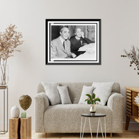 Dorothy Fields & Arthur Schwartz work on score of A Tree Grows in Brooklyn".World Telegram & Sun photo by Walter Albertin.", Vintage Wall Art