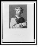 Historic Framed Print, [Torquato Tasso, half-length portrait, facing left].engraved by Robt. Hart.,  17-7/8" x 21-7/8"