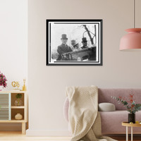 Historic Framed Print, Coolidge, Mrs. Coolidge and Senator Curtis on the way to the Capitol, March 4th, 1925,  17-7/8" x 21-7/8"