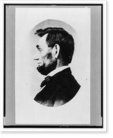Abraham Lincoln, head-and-shoulders portrait, in profile facing left; cropped from larger view, Vintage Print