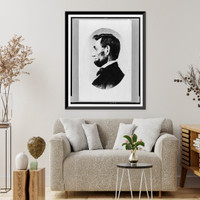Abraham Lincoln, head-and-shoulders portrait, in profile facing left; cropped from larger view, Vintage Print