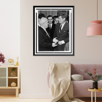 President John F. Kennedy (right) meets with Nikita Khrushchev as Andrei Gromyko (center) looks on, Vienna, Austria, Vintage Poster