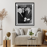 President John F. Kennedy (right) meets with Nikita Khrushchev as Andrei Gromyko (center) looks on, Vienna, Austria, Vintage Poster
