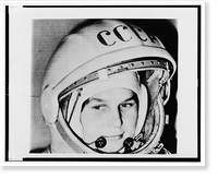 Historic Framed Print, [Valentina Tereshkova, Russian cosmonaut, bust portrait, wearing hat and space helmet],  17-7/8" x 21-7/8"