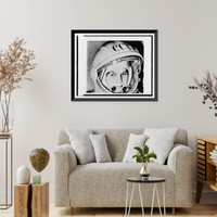 Historic Framed Print, [Valentina Tereshkova, Russian cosmonaut, bust portrait, wearing hat and space helmet],  17-7/8" x 21-7/8"