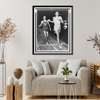 Jim Ryun crossing finish line to win the Baxter Mile in the New York Athletic Club indoor games at Madison Square Garden, Historic Reproduction