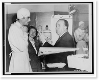 Alfred Hitchcock discusses scene in Spellbound" with Gregory Peck and script clerk Adele Cannon", Vintage Print