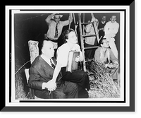 Alfred Hitchcock, seated with Adele Cannon on set of Spellbound" with cinematographer George Barnes in background", Antique Poster