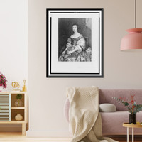 Catherine of Braganza, three-quarter length portrait, seated, facing front, Antique Poster