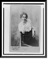 Maud Ballington Booth, half-length portrait, standing behind chair, facing front, Vintage Poster