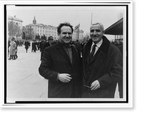 Portrait of Evgenii Khaldei and Konstantin Simonov, standing on a street, half-length portrait, facing front, Antique Poster