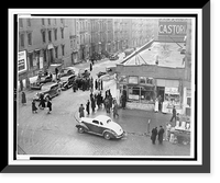 Treasury agents blockade streets with their cars, before rounding up suspected drug dealers in the San Juan Hill neighborhoods of New York City, Vintage Poster
