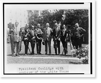 Historic Framed Print, President Coolidge with members of the White House Photographers Assn.,  17-7/8" x 21-7/8"