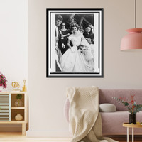 Historic Framed Print, [Jacqueline Bouvier on her wedding day, with Jack Kennedy on the left slightly out of frame],  17-7/8" x 21-7/8"