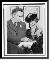 James M. Cain puts wedding ring on Aileen Pringle in Santa Monica, California, Antique Poster