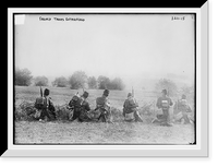 Historic Framed Print, French troops entrenched,  17-7/8" x 21-7/8"