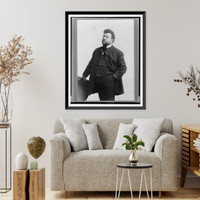 Louis Freeland Post, three-quarter length portrait, standing, facing left, Vintage Print