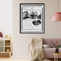 Front page of The New York World newspaper for March 16, 1911, showing three images of the fire at the Triangle Shirtwaist Co., New York City, Antique Print