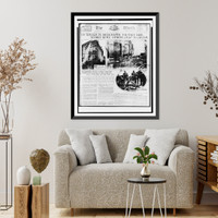 Front page of The New York World newspaper for March 16, 1911, showing three images of the fire at the Triangle Shirtwaist Co., New York City, Antique Print