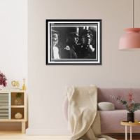 Historic Framed Print, [Reichstudentenf&uuml;hrer Dr. Gustav Adolf Scheel (right), head-and-shoulders portrait, standing, facing right, with another man in uniform, leading a German university mission to an Italian university],  17-7/8" x 21-7/8"