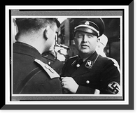 Historic Framed Print, [Reichstudentenf&uuml;hrer Dr. Gustav Adolf Scheel (right), head-and-shoulders portrait, standing, facing front, with other man in uniform, leading a German university mission, to an Italian university],  17-7/8" x 21-7/8"