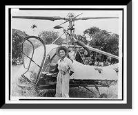 Dr. Val&eacute;rie Andr&eacute;, three-quarter length portrait, standing, facing front, in front of her helicopter in Tonkin, Vietnam Classic, Vintage Wall Art