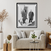 Historic Framed Print, [William Howard Taft and Woodrow Wilson, full-length portrait, facing slightly right],  17-7/8" x 21-7/8"