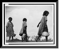 Migrant children haul water for the family, camping at the edge of desert, between jobs Classic, Vintage Print