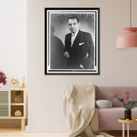 Aaron Miller (?), half-length portrait, standing, facing front, with one hand in pocket, the other holding a cigarette, Antique Print