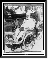 Alexander Graham Bell, seated in a wicker wheeled chair, Vintage Poster