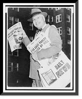 Photograph shows a man smiling broadly as he offers The News" daily newspaper for sale", Vintage Wall Art