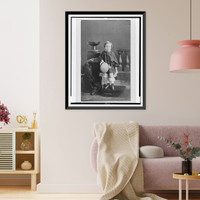 Historic Framed Print, [Portrait of unidentified child, holding a hat],  17-7/8" x 21-7/8"