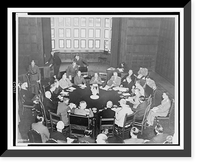 Historic Framed Print, [Members of the Big Three" seated at table during Potsdam Conference,  including: Winston Churchill,  upper left with cigar; Joseph Stalin,  right holding cigarette; and,  President Harry S.,  17-7/8" x 21-7/8"